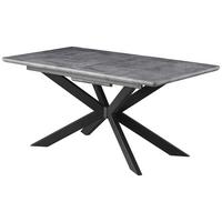 Jedilna Miza Leif, Videz Betona, 160-200x90 Cm - siva/črna, Konvencionalno, kovina/leseni material (160-200/76/90cm) - MID.YOU