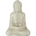 Teelichthalter Buddha aus Keramik in Grau - Grau, LIFESTYLE, Keramik (11,6/9/16,7cm) - MÖMAX modern living