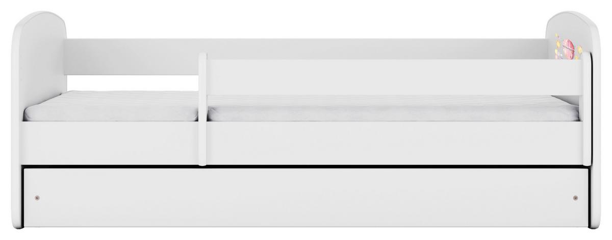 Otroška Postelja Babydreams, Bela, 80x160cm - bela/barve breze, Moderno, tekstil/leseni material (80/160cm) - MID.YOU