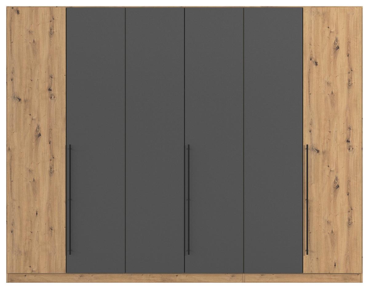 Kleiderschrank Safari Grau/Eiche Artisan - Eiche Artisan/Grau, KONVENTIONELL, Holzwerkstoff/Metall (271/229/54cm) - Based
