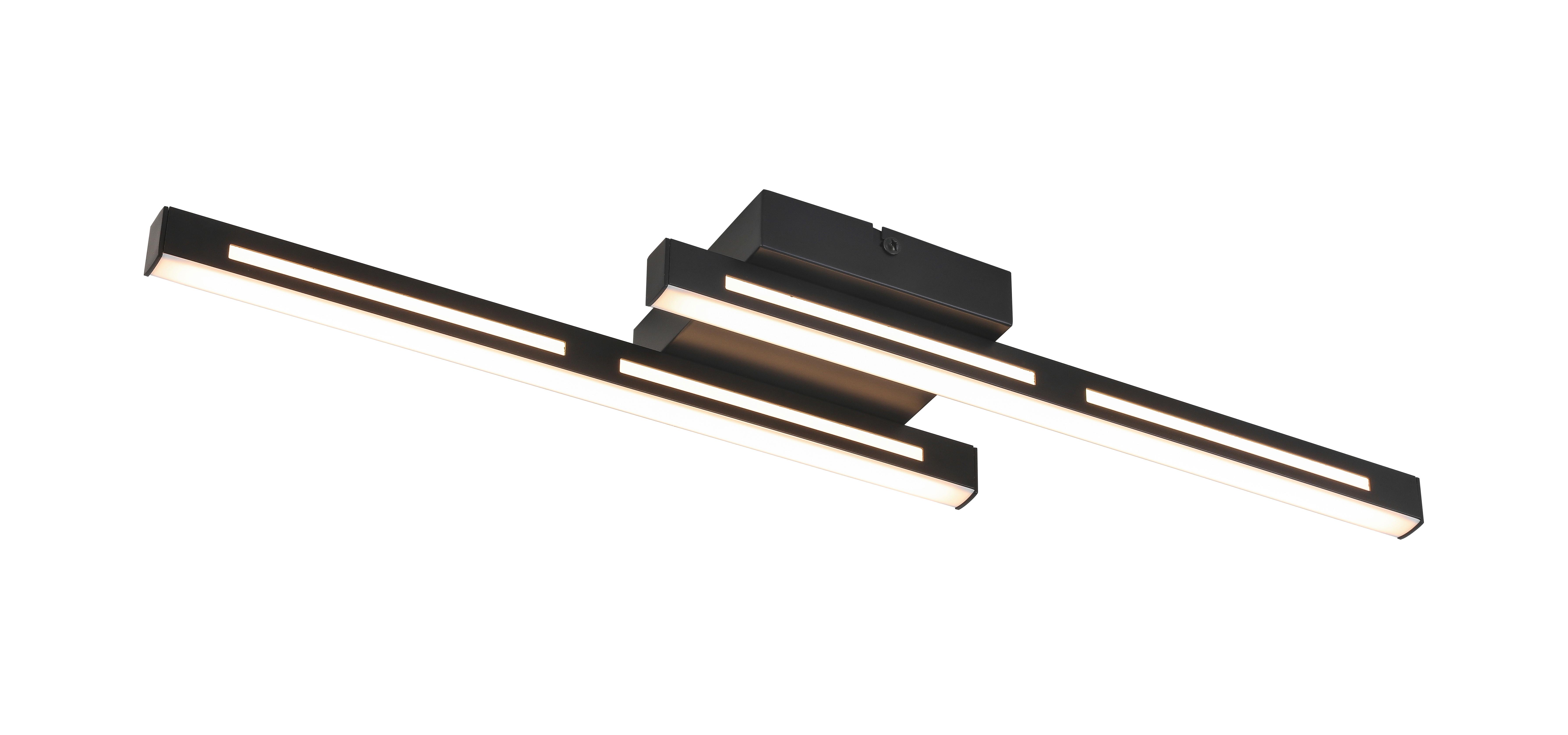 LED-Deckenleuchte Conell max. 13 Watt - Schwarz, Konventionell, Kunststoff/Metall (55/12/5cm) - Modern Living