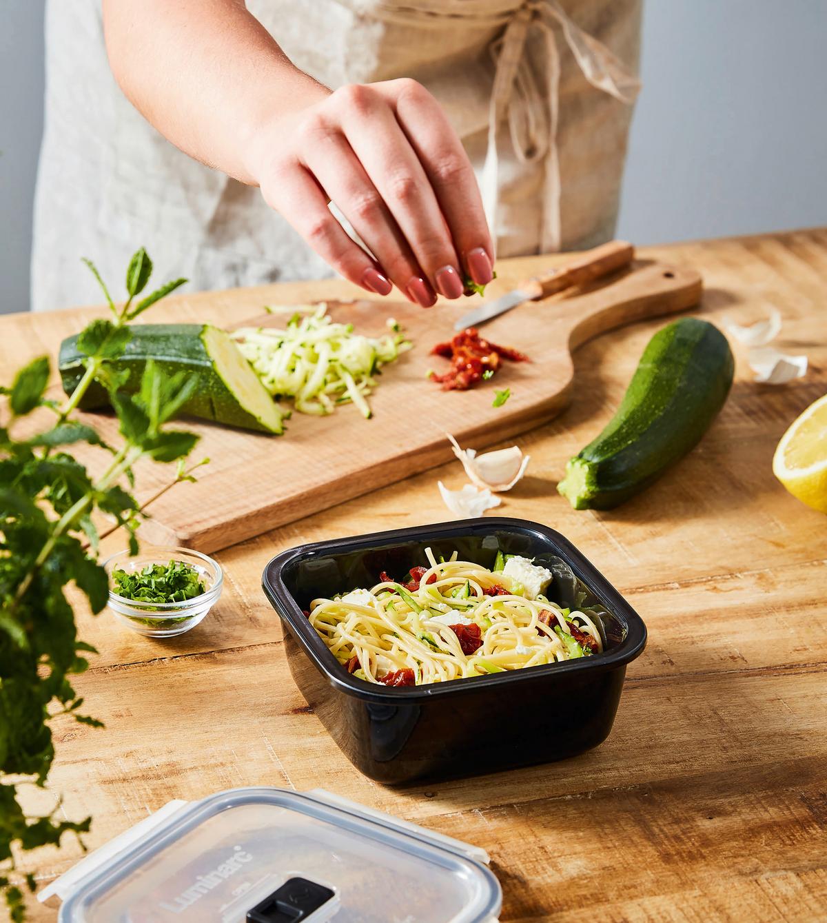 Set Posod Za Shranjevanje Black Box, 2-Delni - črna/prozorno, Basics, steklo - Creatable