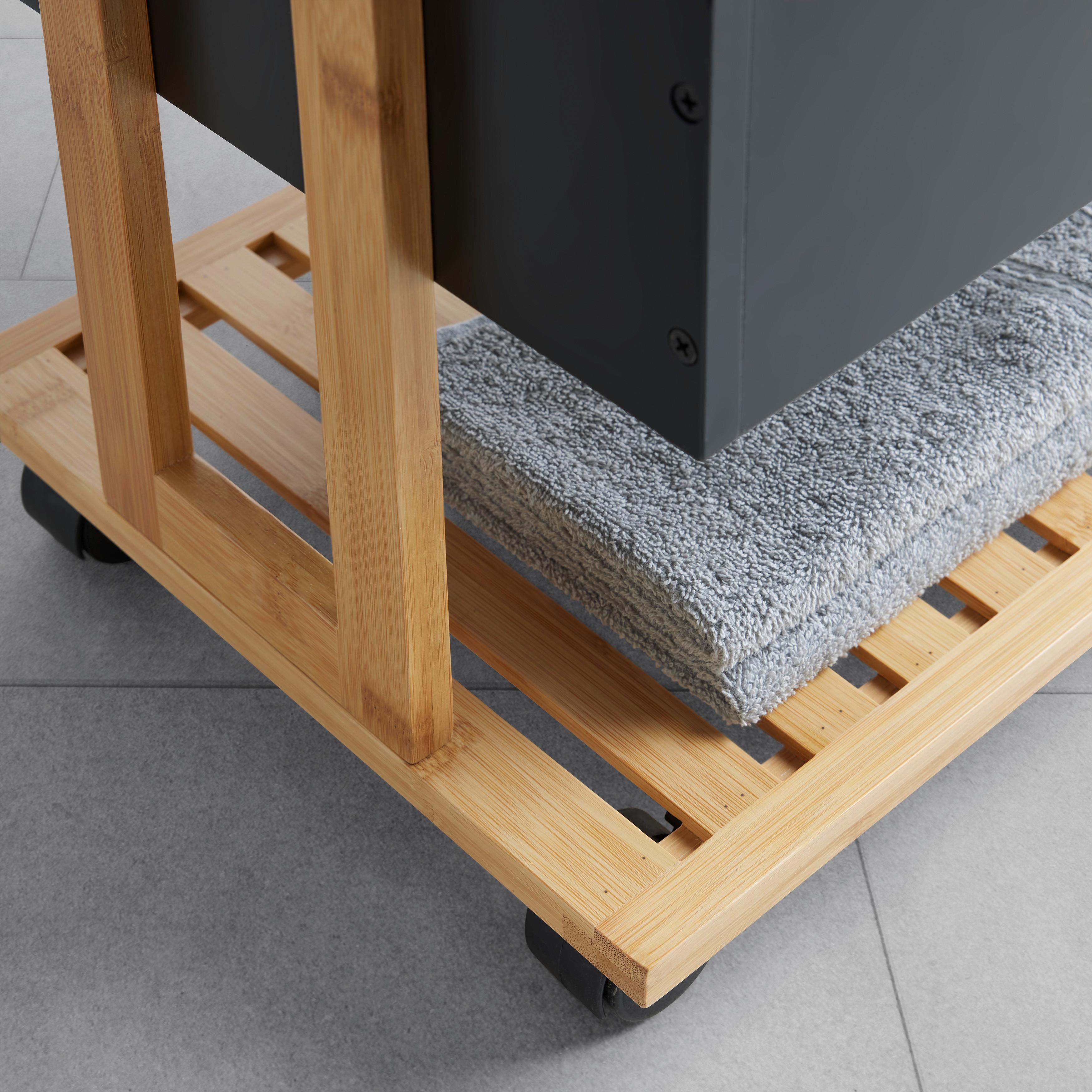 RULLVAGN ANNI -EXKLUSIV- -SB- - svart/naturfärgad, Modern, trämaterial/plast (41,5/88/31,5cm) - Mömax