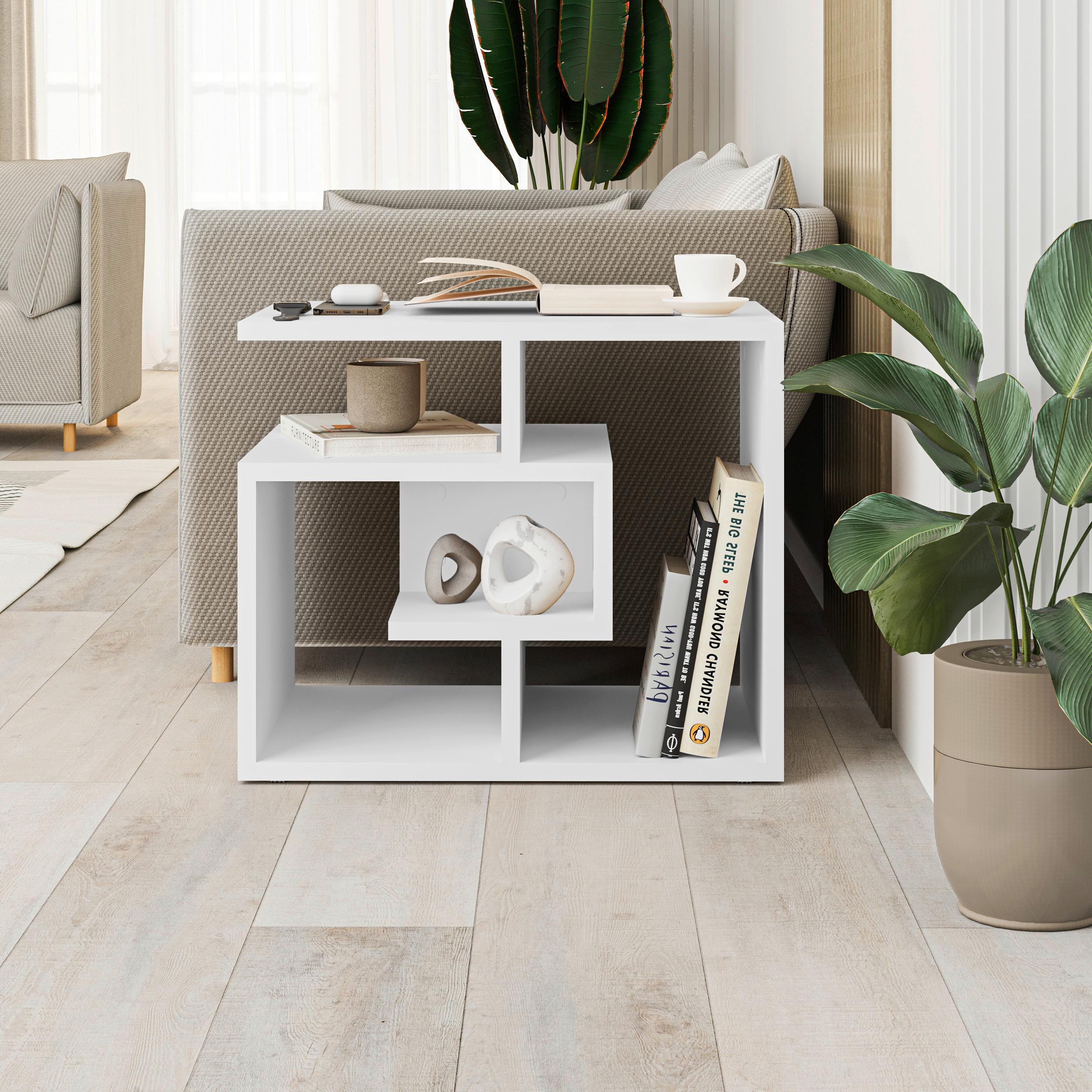 Couchtisch Labirent ca. 54x45x40 cm Weiß - Weiß, Design, Holzwerkstoff (54/45/40cm) - Livetastic