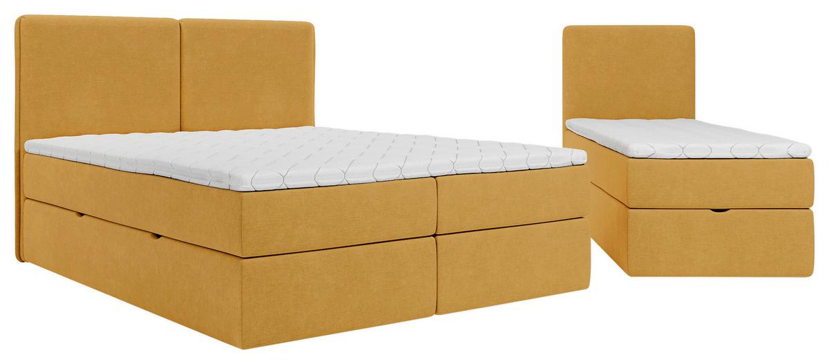 Familienbett Domino Combo Currygelb ca. 240x200 cm - Currygelb/Schwarz, MODERN, Holz/Holzwerkstoff (240/200cm) - MID.YOU