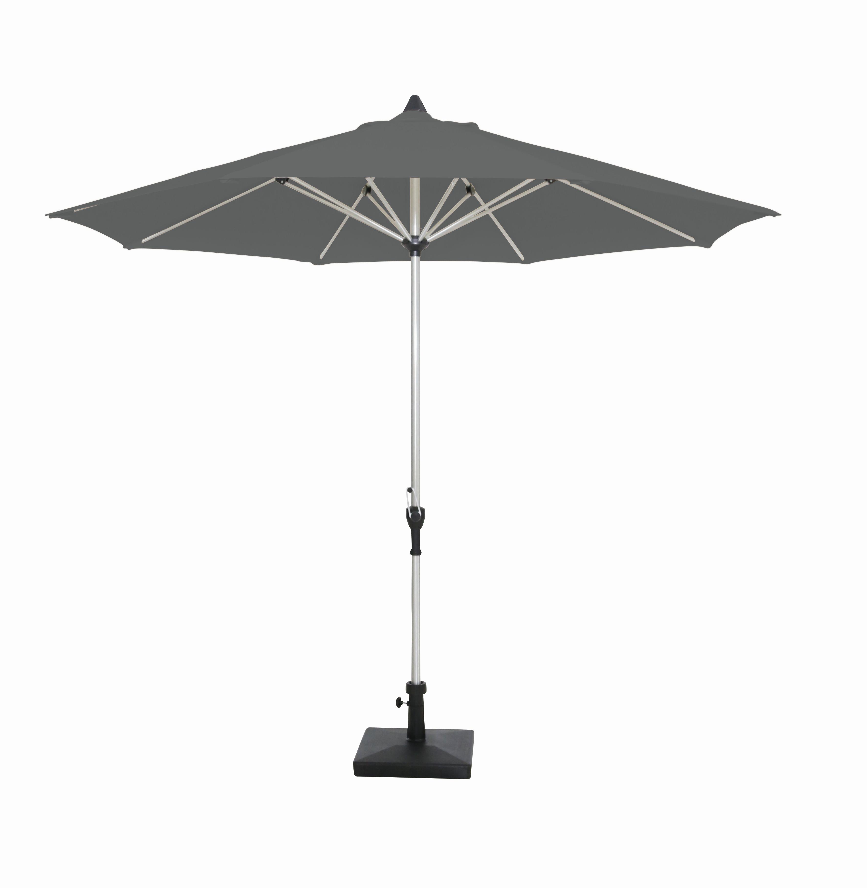 Sonnenschirm Acamp D: ca. 270 cm Platinfarben - Platinfarben/Anthrazit, Basics, Textil/Metall (270cm) - Gardenson