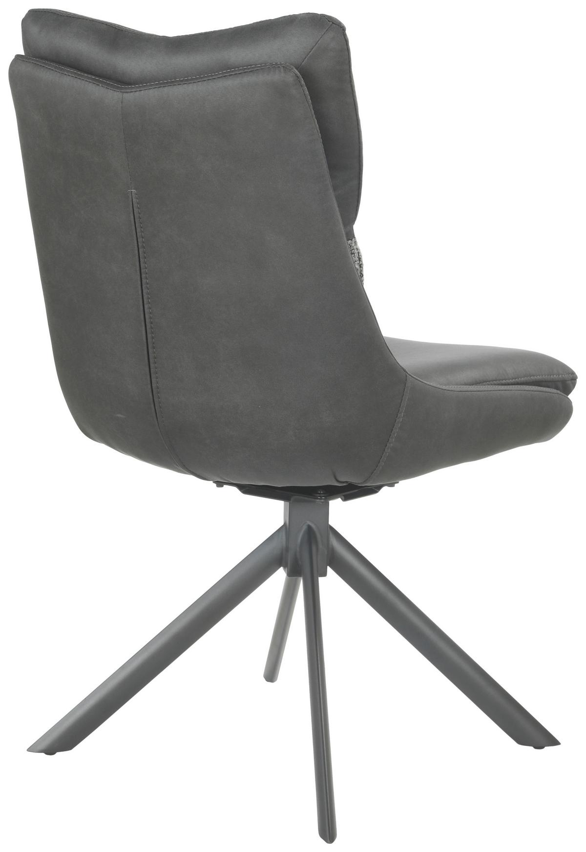 Scaun REMY - gri închis/negru, Design, metal/textil (49/67/89,5cm) - Premium Living