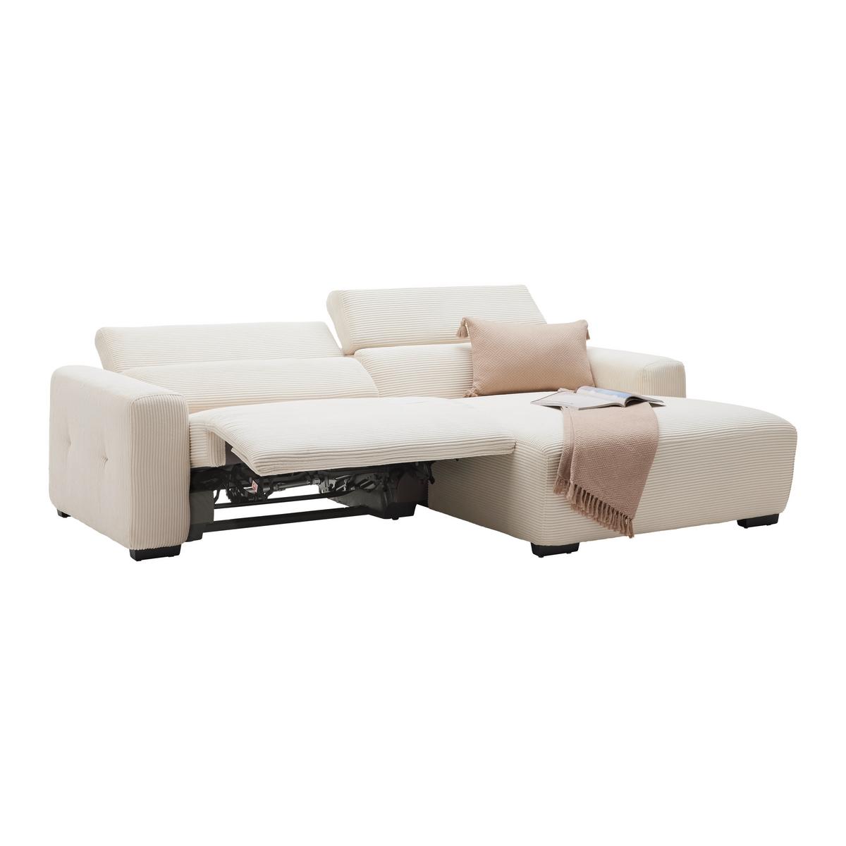 Canapé d'angle Bondico 255 Beige - beige/noir, Modern, métal/textile (255/170cm) - Mömax