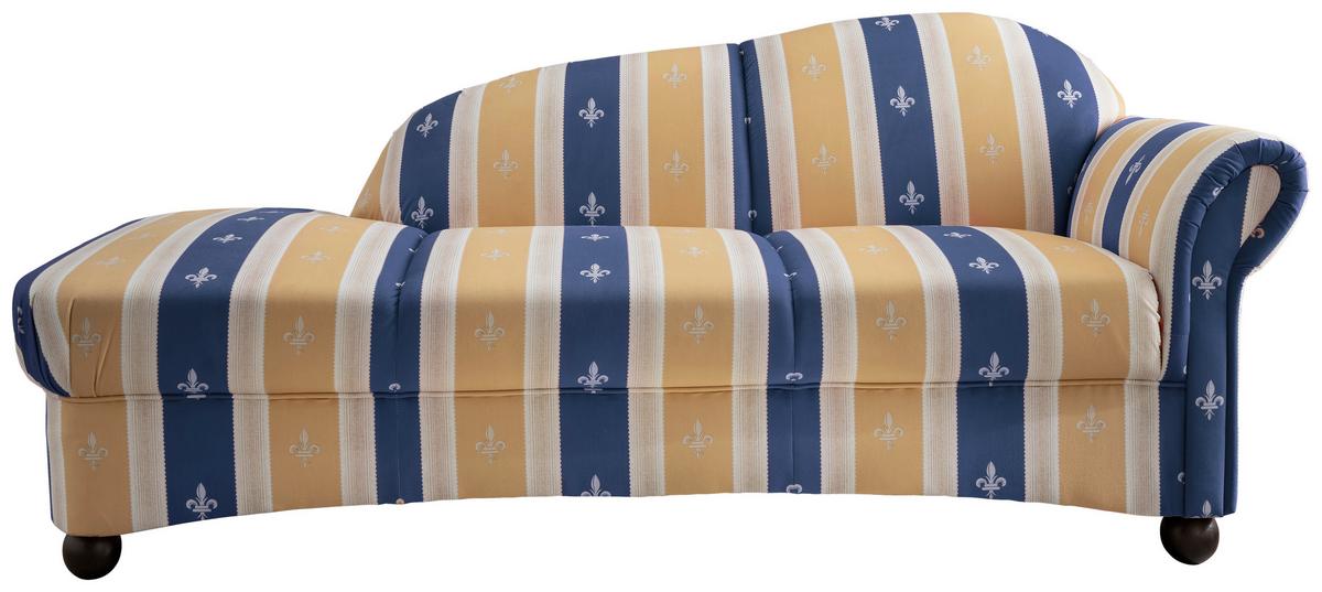 Ottomane Torello Blau Mikrofaser - Blau/Wengefarben, KONVENTIONELL, Holz/Textil (190/84/86cm) - Livetastic