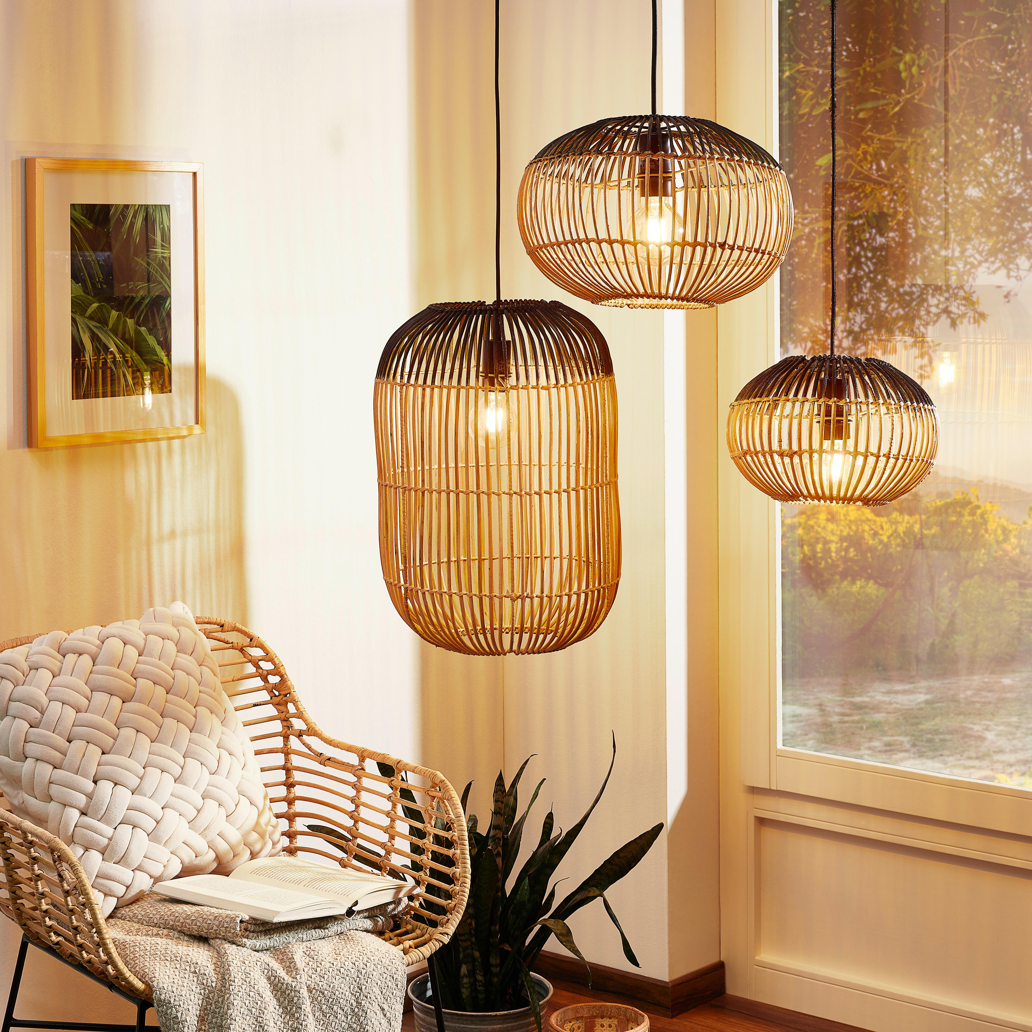 ABAŻUR HAVANNA 68623 - kolor naturalny/czarny, Trend, drewno (35/50cm)