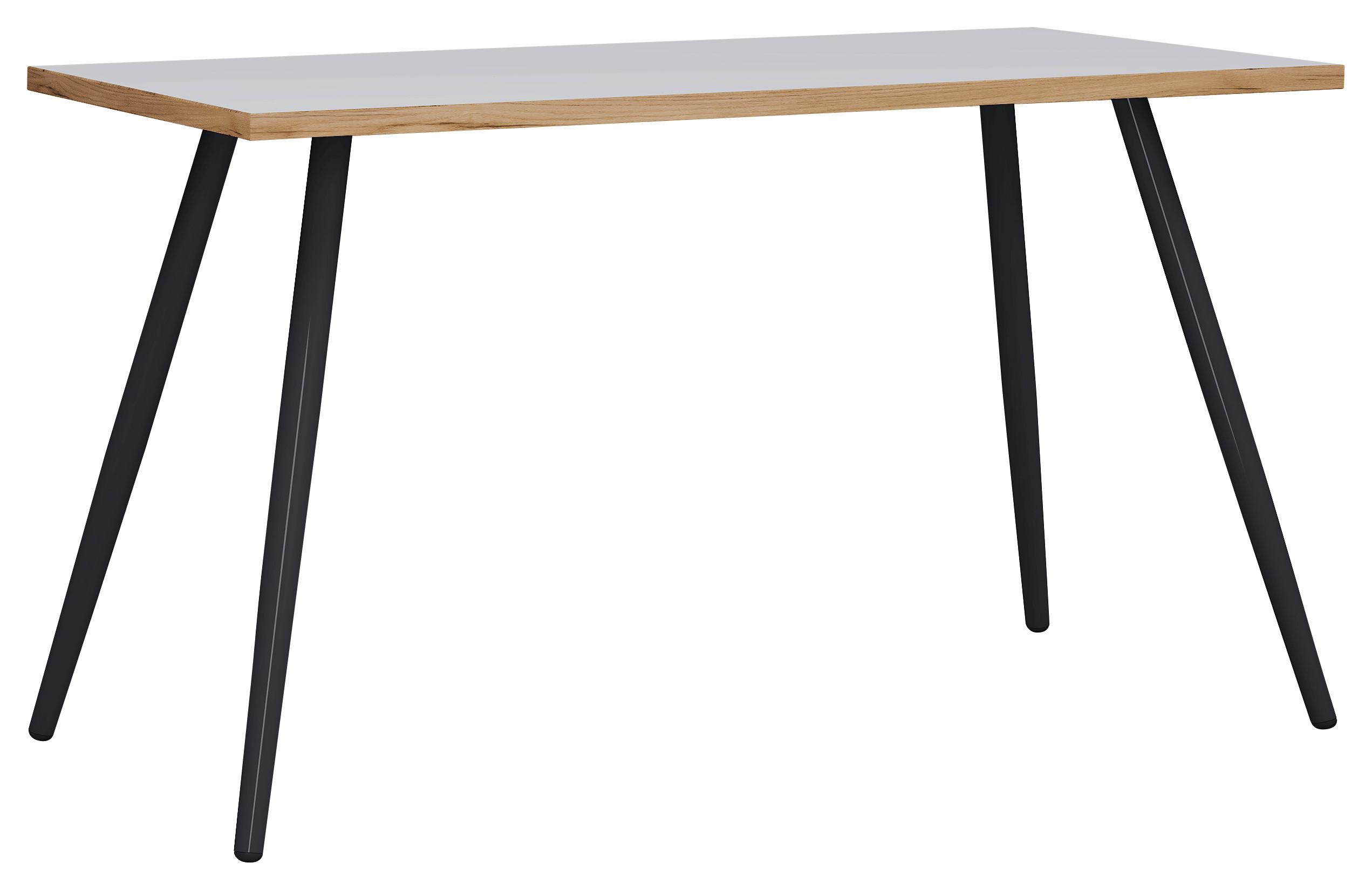 SCHREIBTISCH SALIA T80 - Honigeiche/Weiss, Design, Holzwerkstoff/Metall (110/80/70cm) - MID.YOU
