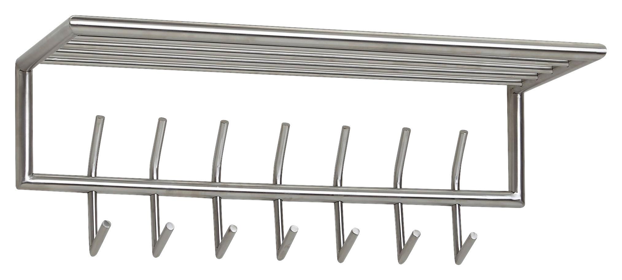 Wandgarderobe Wohnling ca. 74,5x29x30 cm Silberfarben - Silberfarben, MODERN, Metall (74,5/29/30cm) - MID.YOU