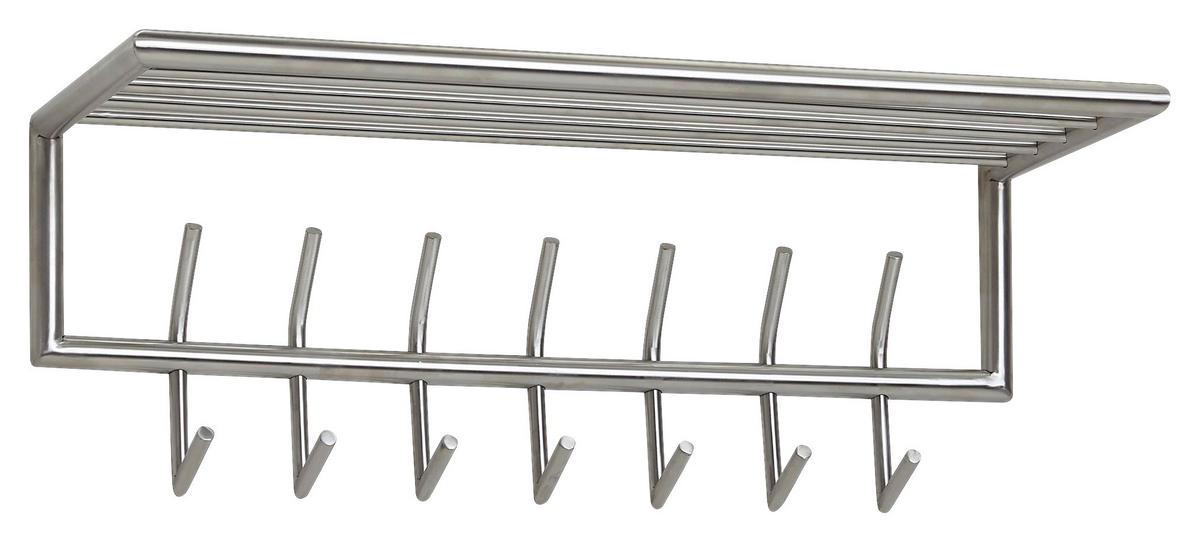 Wandgarderobe Wohnling ca. 74,5x29x30 cm Silberfarben - Silberfarben, MODERN, Metall (74,5/29/30cm) - MID.YOU