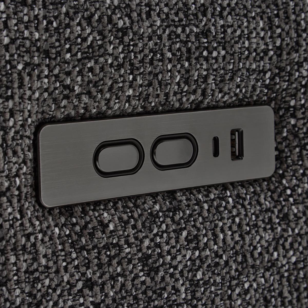 Wohnlandschaft Milano Graphitfarben - Graphitfarben/Schwarz, MODERN, Holz/Textil (127/127/82/105/109.5/ 177cm) - Based