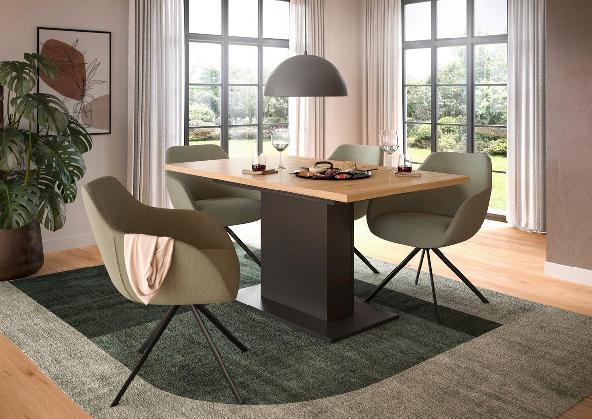 Ausziehtisch Marlon Eiche/Grau ca. 150-190x90x76 cm - Eiche Artisan/Grau, KONVENTIONELL, Holzwerkstoff (150-190/76/90cm) - MID.YOU