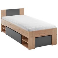 Bett Azurro 2-90 Anthrazit/Eiche Artisan - Anthrazit/Eiche Artisan, MODERN, Holzwerkstoff (90/200cm) - Mömax