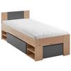 SÄNG AZURRO 2-90 - ek Artisan/antracit, Modern, trämaterial (90/200cm) - Mömax