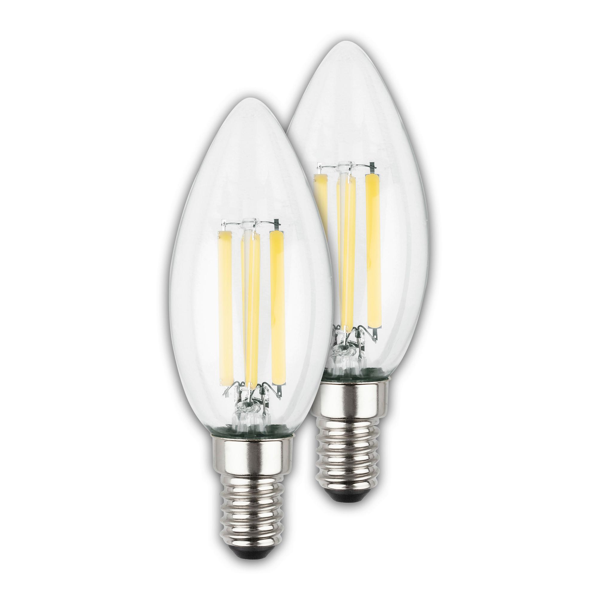 ŻARÓWKA LED 0553004 KERZE 2ER SET - kolor srebrny, Basics, szkło (3.5/9.8cm)
