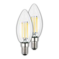 ŻARÓWKA LED 0553004 KERZE 2ER SET - kolor srebrny, Basics, szkło (3.5/9.8cm)