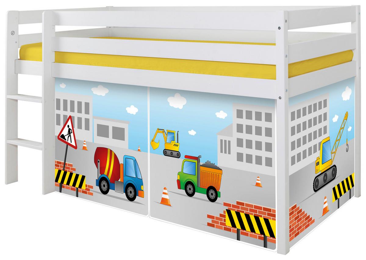 Pograd Malte, Bela, Pravi Les, 90x200cm - bela/naravne barve, Natur, tekstil/les (90/200cm) - MID.YOU