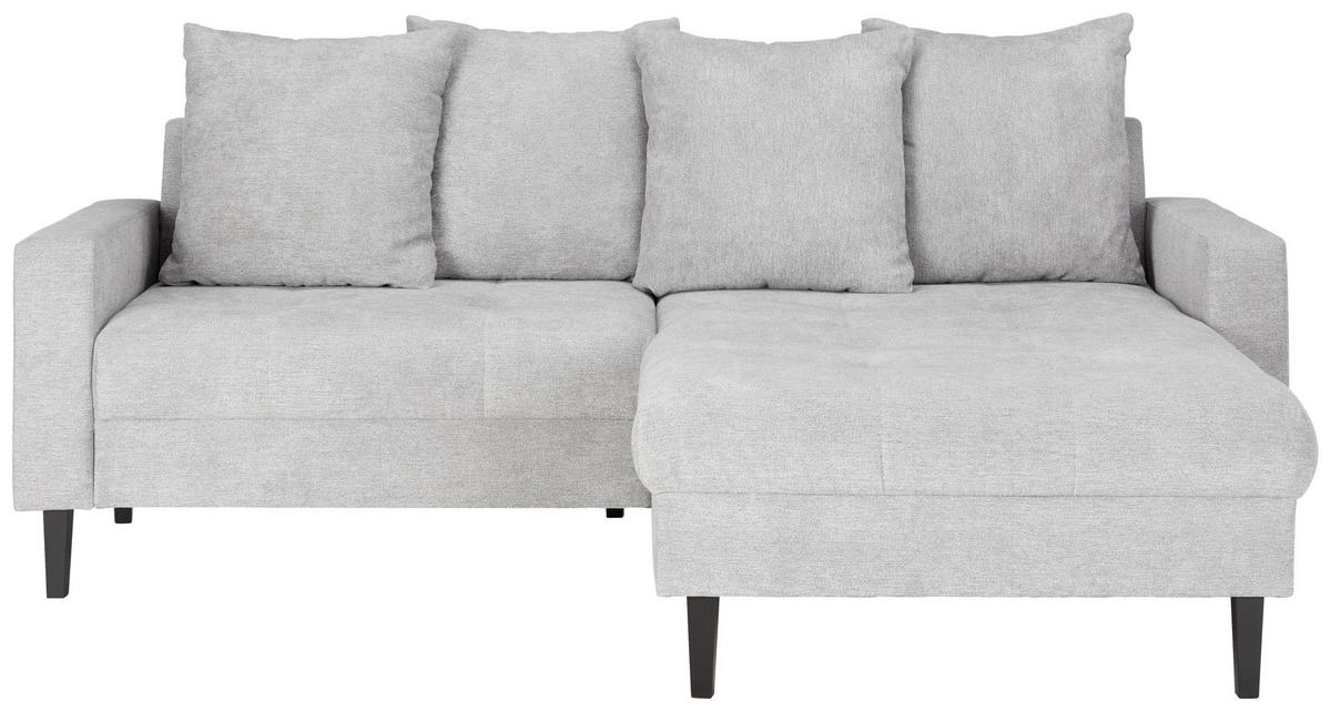 Ecksofa in Grau - Schwarz/Grau, Konventionell, Holz/Textil (215/92/160cm) - Based