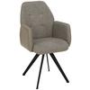 Armlehnstuhl Storm in Taupe/Schwarz - Taupe/Schwarz, MODERN, Textil/Metall (57/96,5/63cm) - Premium Living
