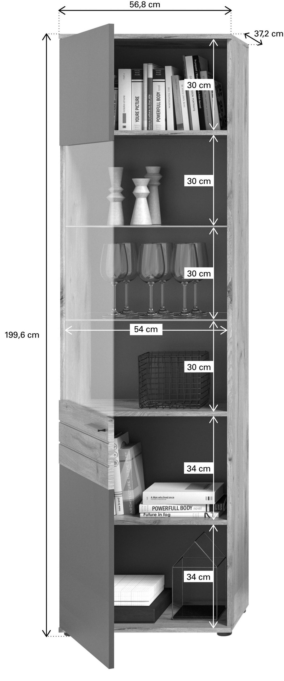 Ansamblu mobilier camera de zi MASON - sticlă/material pe bază de lemn (344/200/40cm) - Modern Living