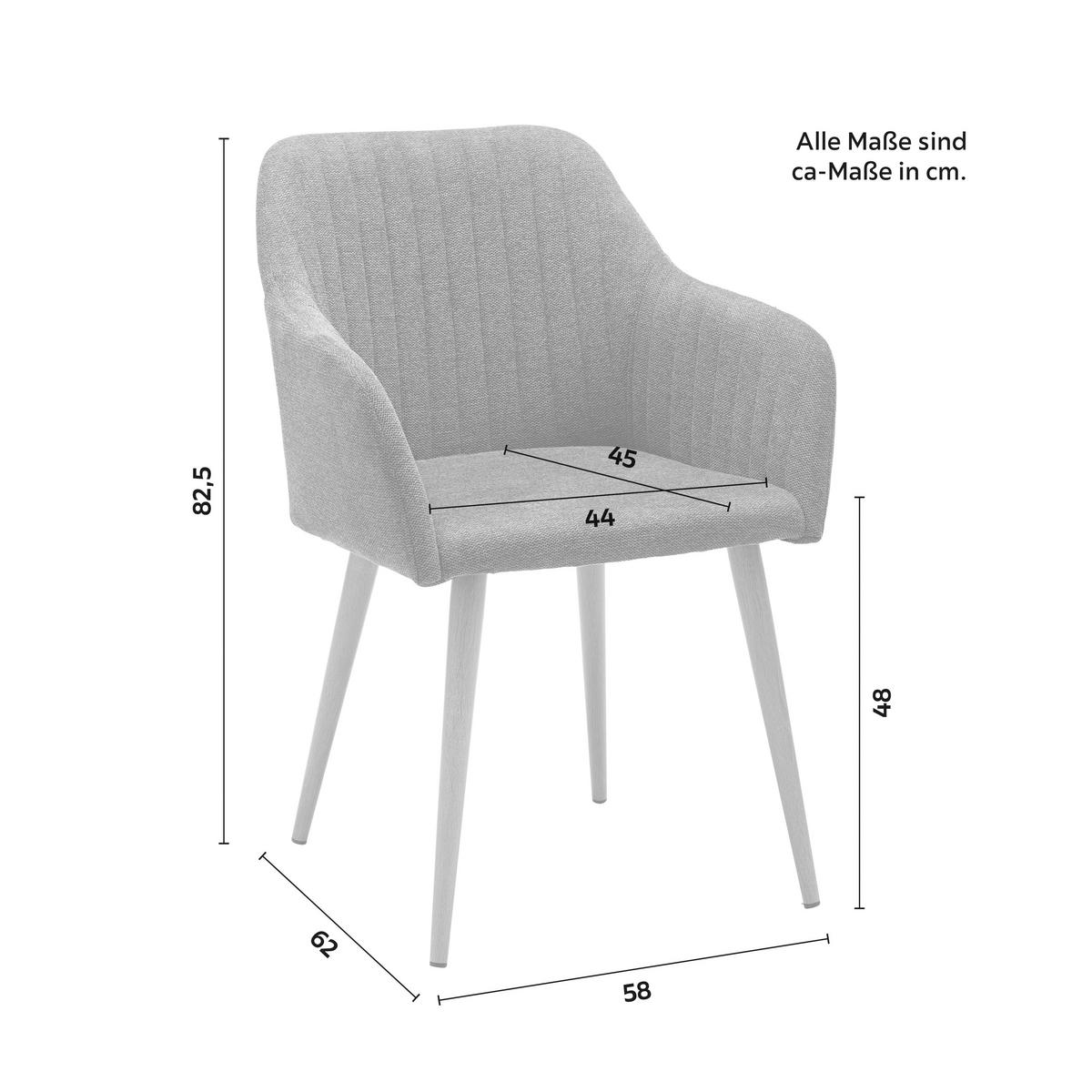 KRZESŁO Z PODŁOKIETNIKAMI NICOLA - kolor naturalny/niebieski, Modern, metal/drewno (58/82,5/62cm) - Bessagi Home