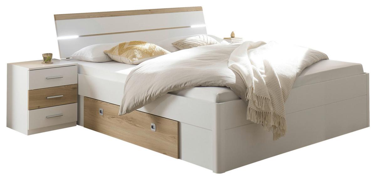 SYPIALNIA KIARA - kolor dębowy/biały, Modern, materiał drewnopochodny - Livetastic