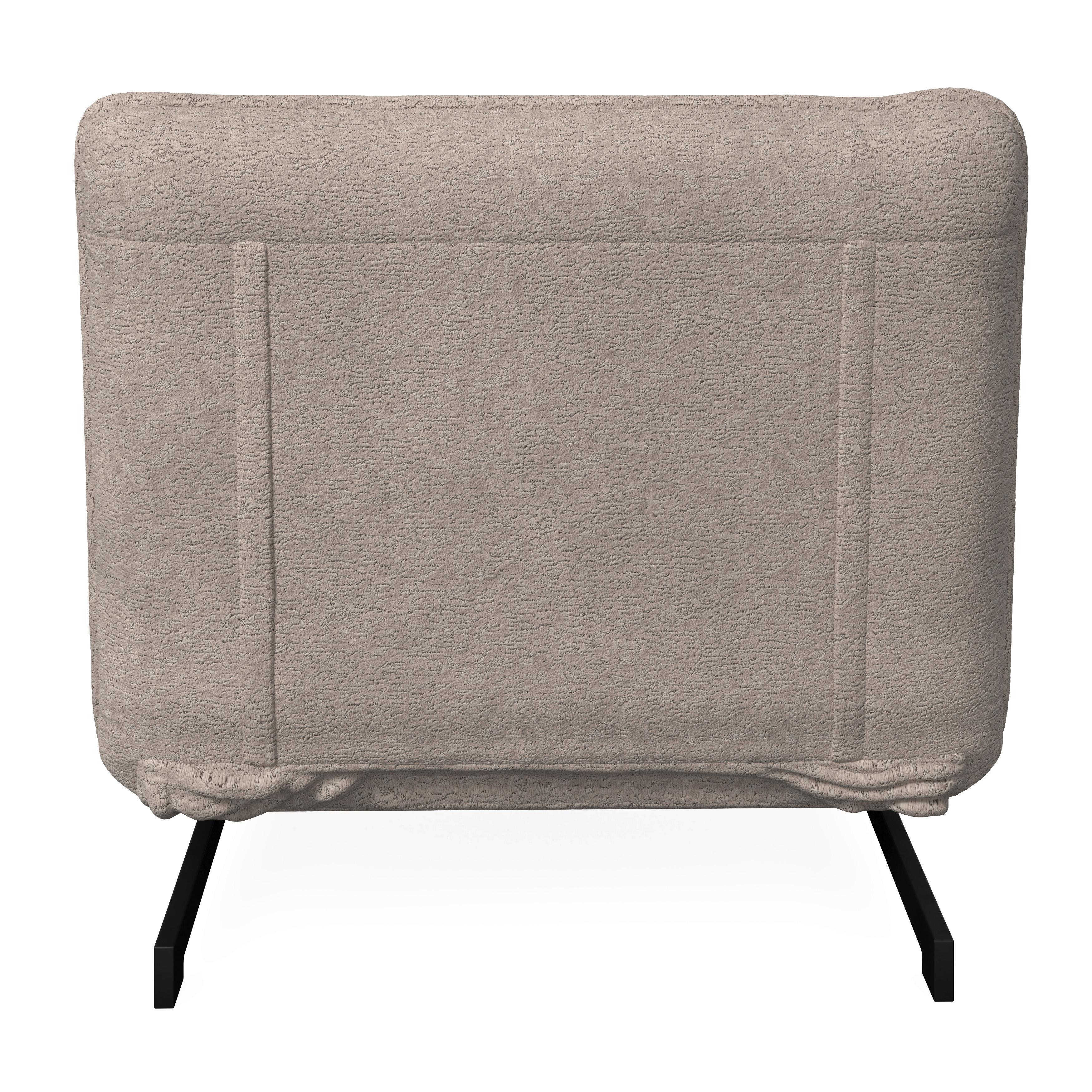 BÄDDFÅTÖLJ LUNA - beige/svart, Modern, metall/textil (92/86/80cm) - Bessagi Home