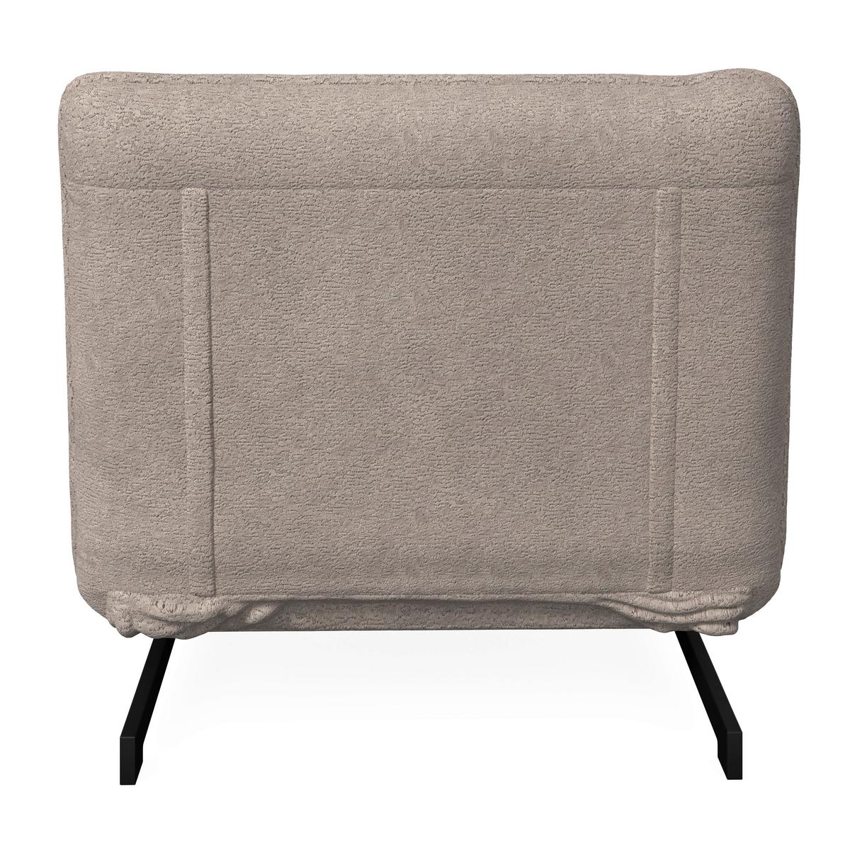 Schlafsessel Luna Bouclé Beige - Beige/Schwarz, MODERN, Textil/Metall (92/40/66cm) - Bessagi Home