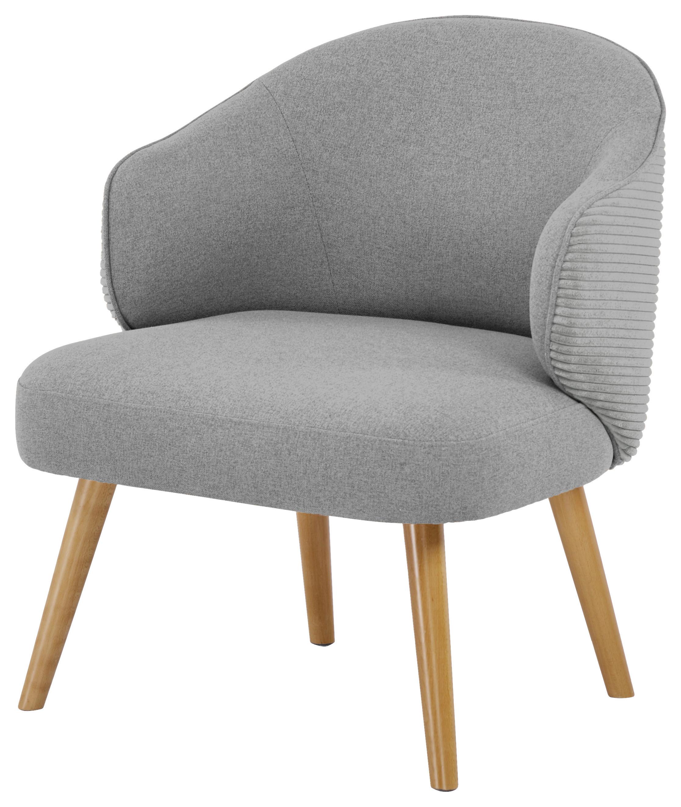 Fotelja Como - prirodne boje/svijetlo siva, Moderno, drvo/tekstil (70/81/69cm) - Mömax