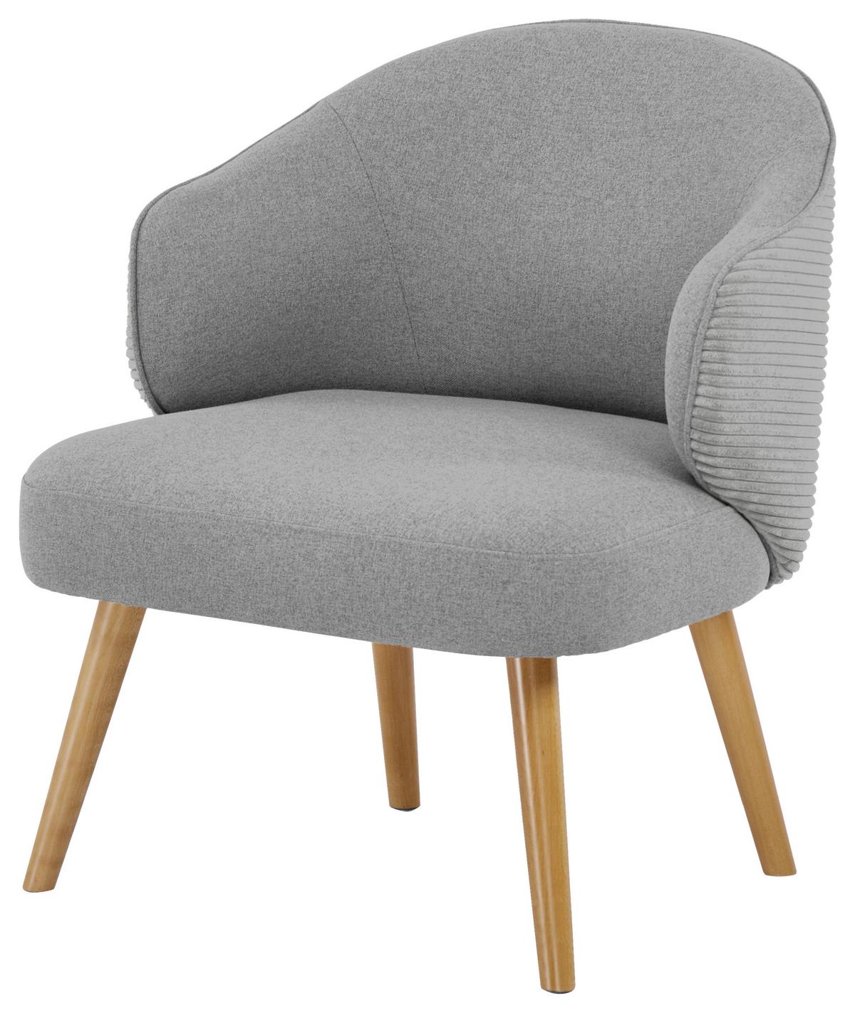 Fotelja Como - prirodne boje/svijetlo siva, Moderno, drvo/tekstil (70/81/69cm) - Mömax