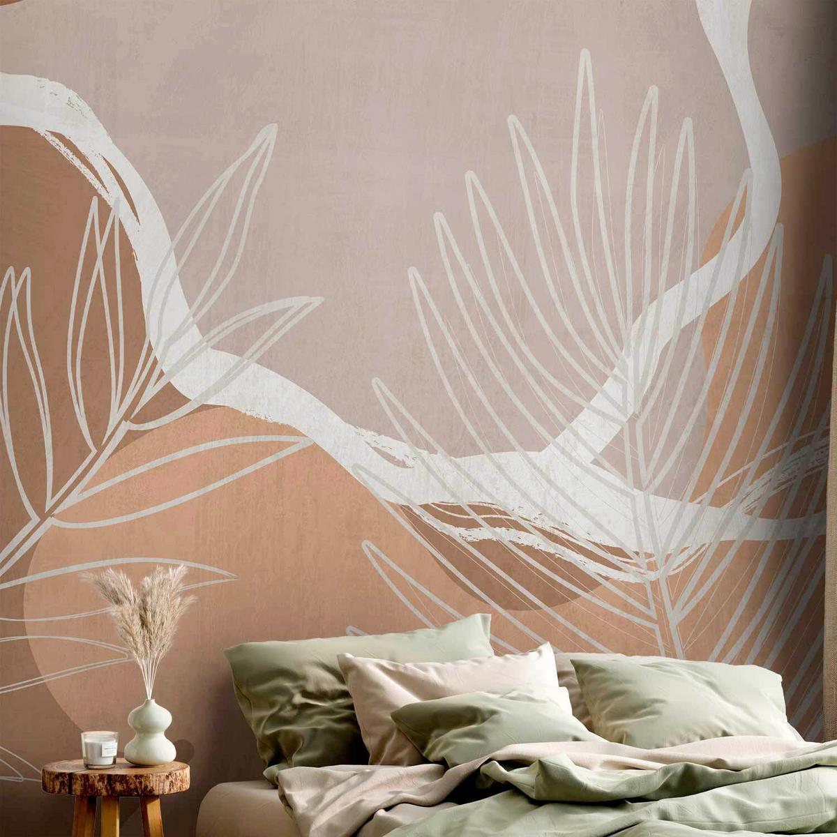 Fototapeta Organic Shapes, 150x105cm - bež/barve konjaka, Trendi, tekstil (150/105cm) - artgeist