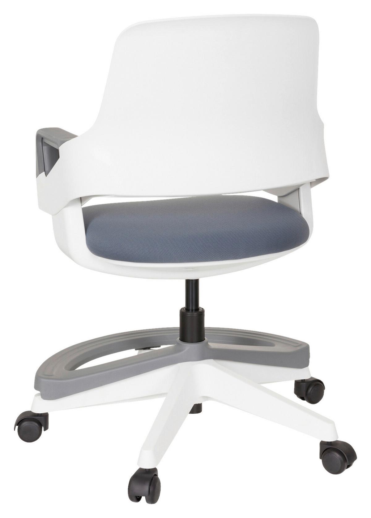 Jugenddrehstuhl Kid Flex ca. 53x80-93x60 cm Grau - Weiß/Grau, Basics, Kunststoff (53/80-93/60cm) - MID.YOU