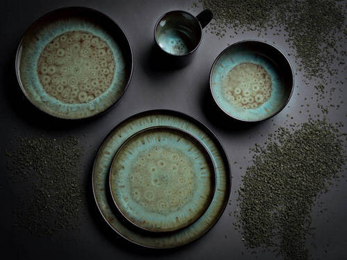 Kombinirani Servis Nordic Fjord Green, 10-Delni - zelena, Trend, keramika - Creatable