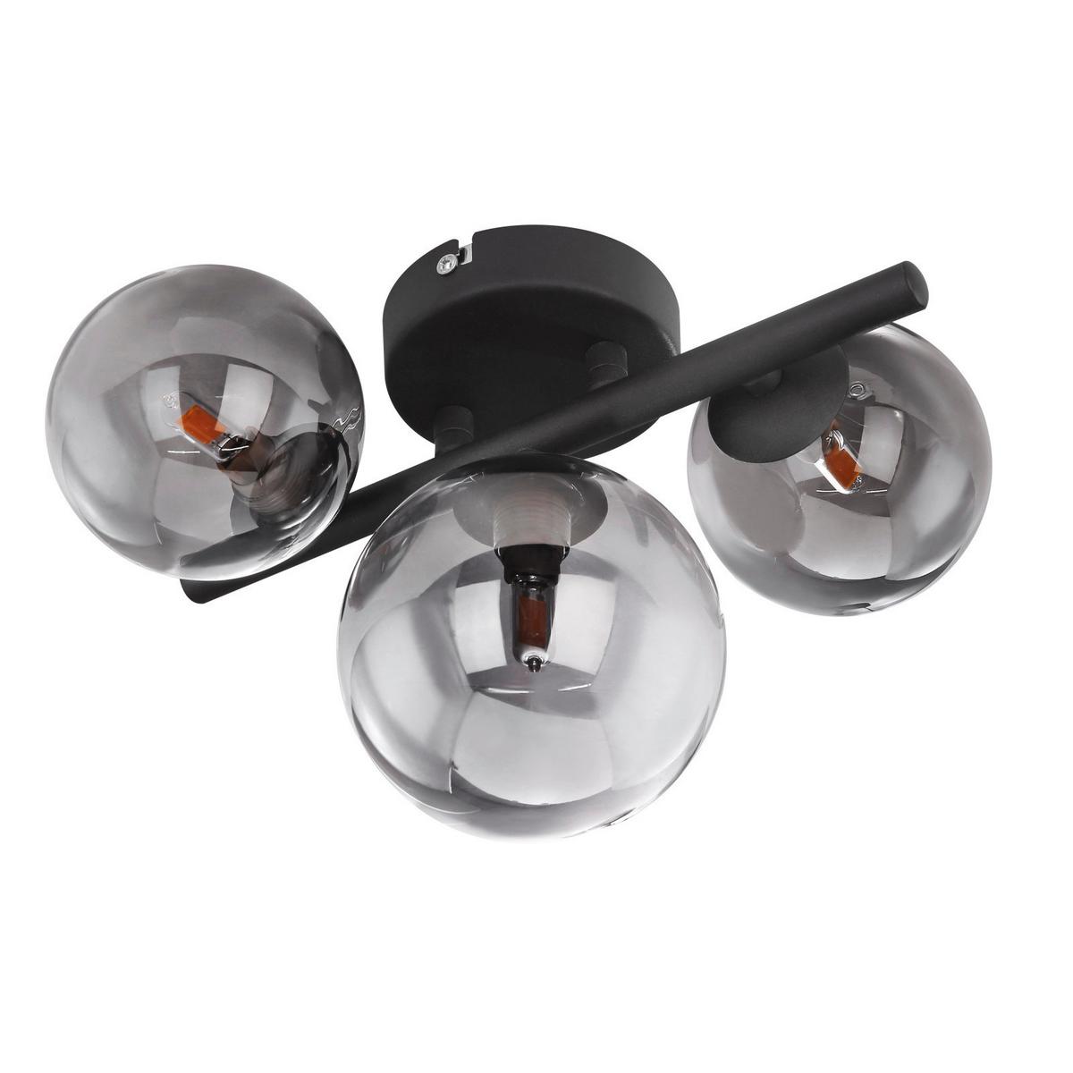 LED Falilámpa 56133-3w Riha - fekete, Design, Üveg/fém (28/19cm)