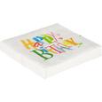 Serviette Birthday Dance in Weiß/Bunt - Multicolor/Weiß, Papier (33/33cm)