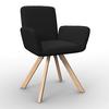 STOL MED ARMSTÖD MAIRO - bokfärgad/svart, Modern, trä/textil (61,5/86/58,5cm) - Bessagi Home