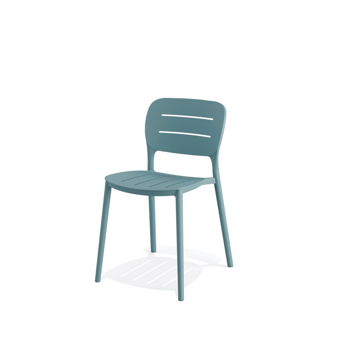 Stapelsessel 4er-Set in Blau Kunststoff - Blau, MODERN, Kunststoff (46/79/53cm) - Gardenson
