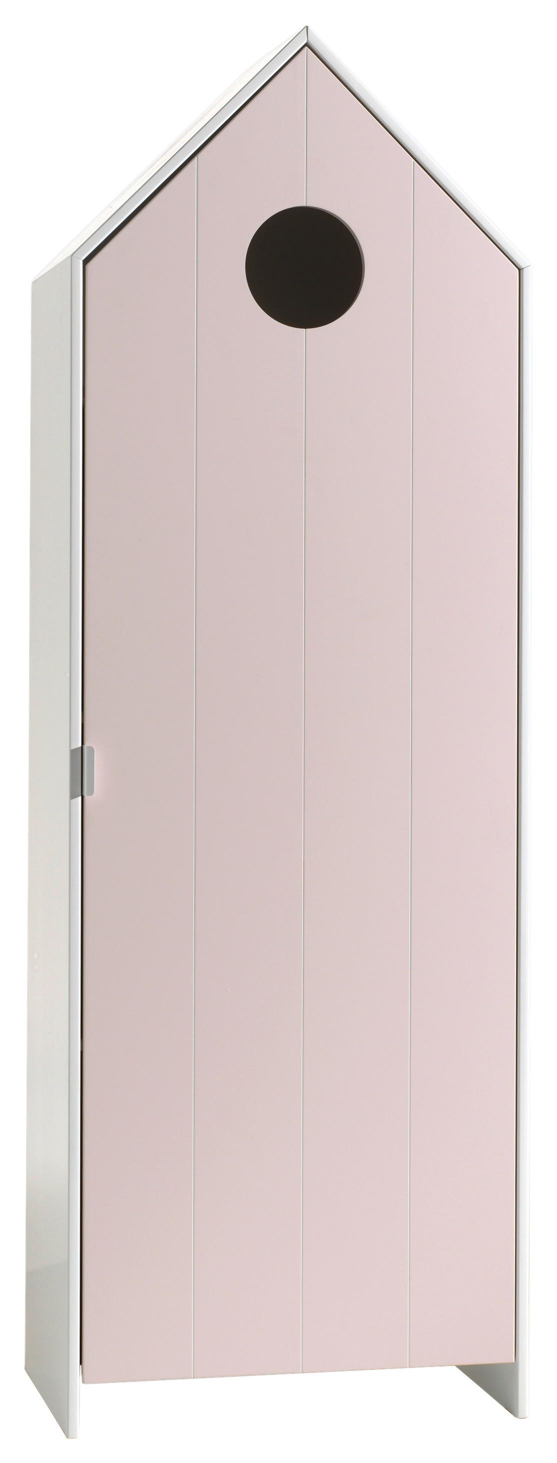 Kinderkleiderschrank Casami Weiß/Rosa - Weiß/Rosa, MODERN, Holzwerkstoff (57,6/171,3/37cm) - Vipack