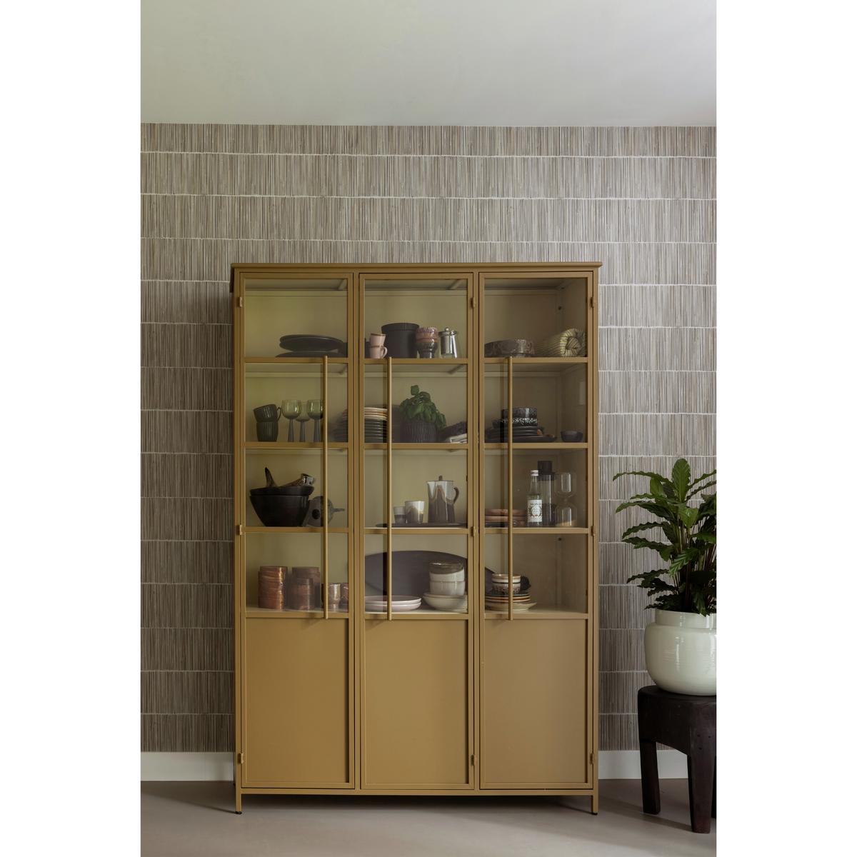 Vitrine Exhibit Honiggelb - Honig, Design, Glas/Metall (140/200/40cm) - Livetastic