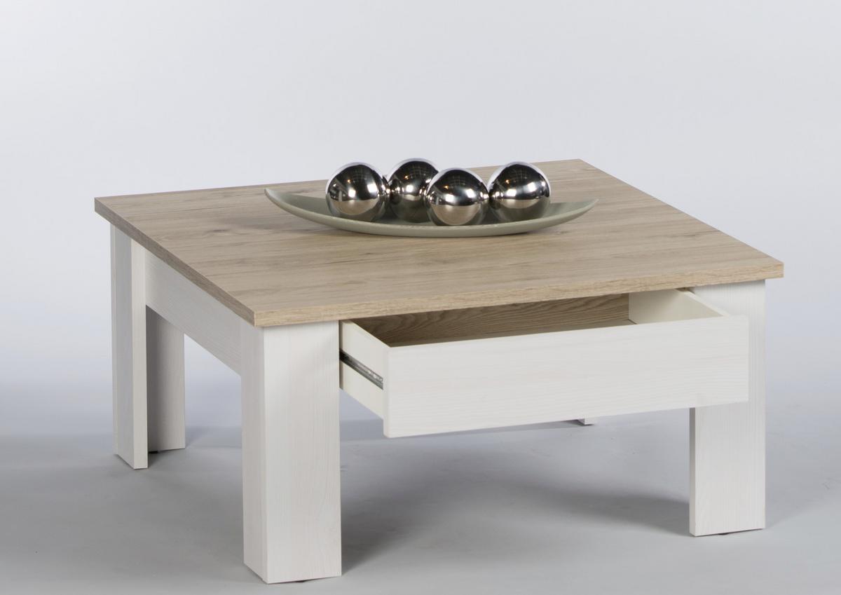 STOLIK KAWOWY ROMANCE - kolor dębowy, Natur, materiał drewnopochodny (78/40/78cm)