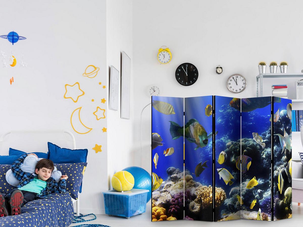 Paravan Underwater Adventure I, 5-Delni, Dvostranski - večbarvno, Basics, tekstil/les (225/172/3cm) - artgeist