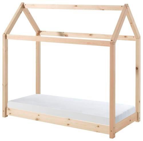 Hausbett Cabane 70x140 cm Kiefer Natur Echtholz - Naturfarben, MODERN, Holz (70/140cm) - MID.YOU