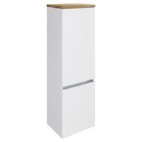 Midischrank in Weiss 'Pienza' - Eichefarben/Silberfarben, Basics, Holzwerkstoff/Kunststoff (40/130/35cm) - Held