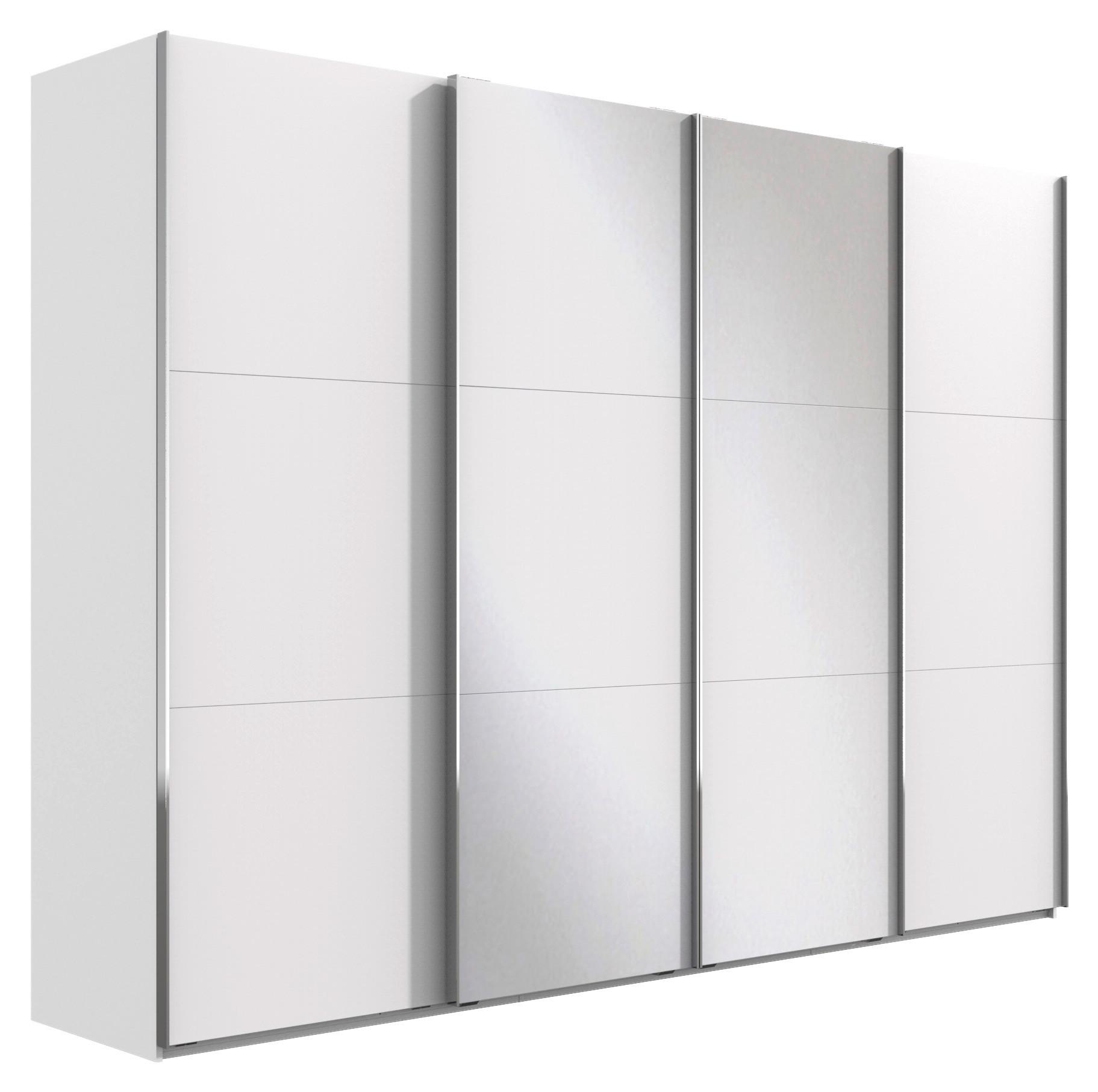 Ormar S Kliznim Vratima Level 36a - bijela/boje kroma, Basics, staklo/drvni materijal (350/216/65cm) - Modern Living
