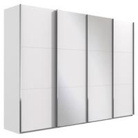 Ormar S Kliznim Vratima Level 36a - bijela/boje kroma, Basics, staklo/drvni materijal (350/216/65cm) - Modern Living