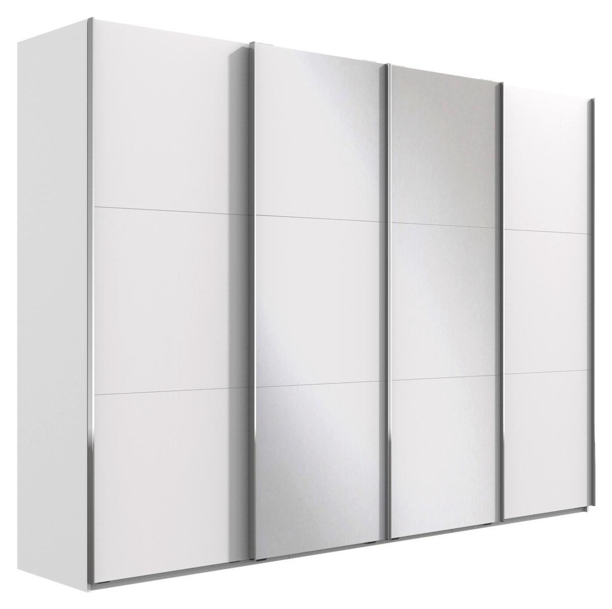 Ormar S Kliznim Vratima Level 36a - bijela/boje kroma, Basics, staklo/drvni materijal (350/216/65cm) - Modern Living