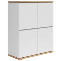 KOMODA WYSOKA YAMAEL - biały/czarny, Modern, materiał drewnopochodny (100/121/42cm) - Xora